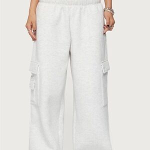Edikted Soft Gray Cargo Sweatpants
